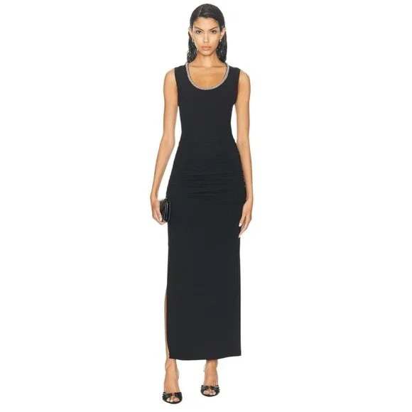 SIMKHAI Fiamma Tank Midi Dress in Black Small New Womens Long Maxi Gown
